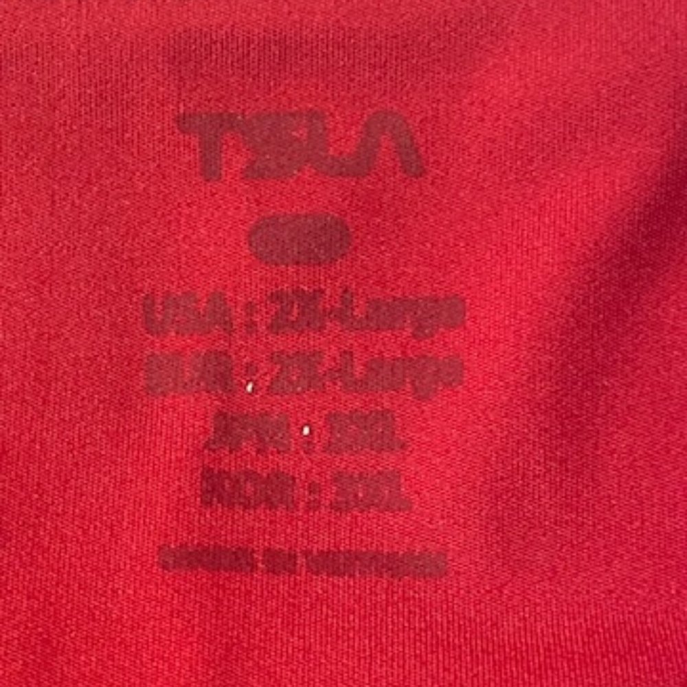 TSLA Cherry Red High Waisted Yoga Shorts Bike Running Pocket Size 2XL - Picture 4 of 4